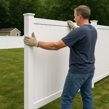 installing vinyl fence panels