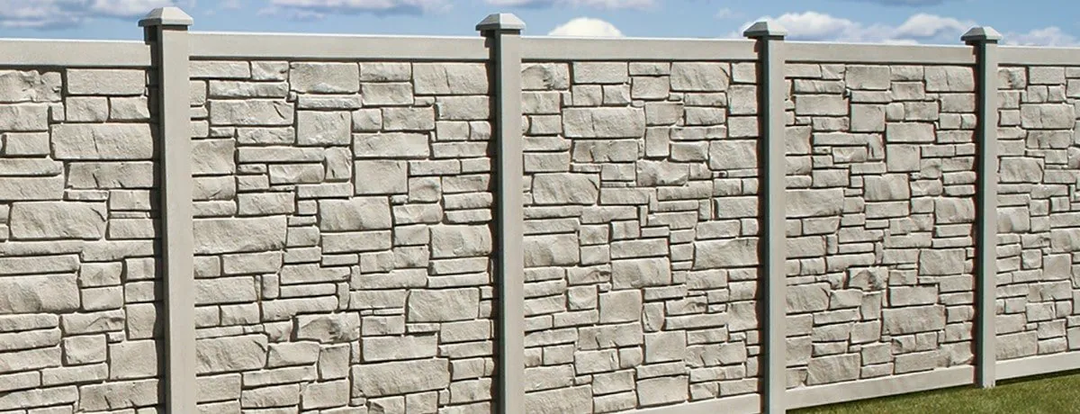 Composite Granite Looking Privacy Fence by Bufftech