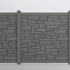 Catalyst Boulder Molded Simtek Privacy Fencing In Dark Gray Granite