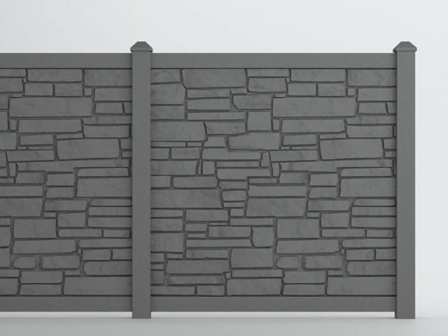 Catalyst Boulder Molded Simtek Privacy Fencing In Dark Gray Granite Catalyst Boulder Molded Simtek Privacy Fencing In Dark Gray Granite