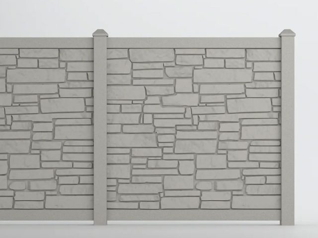 Catalyst Boulder Molded Simtek Privacy Fencing In Gray Granite Catalyst Boulder Molded Simtek Privacy Fencing In Gray Granite
