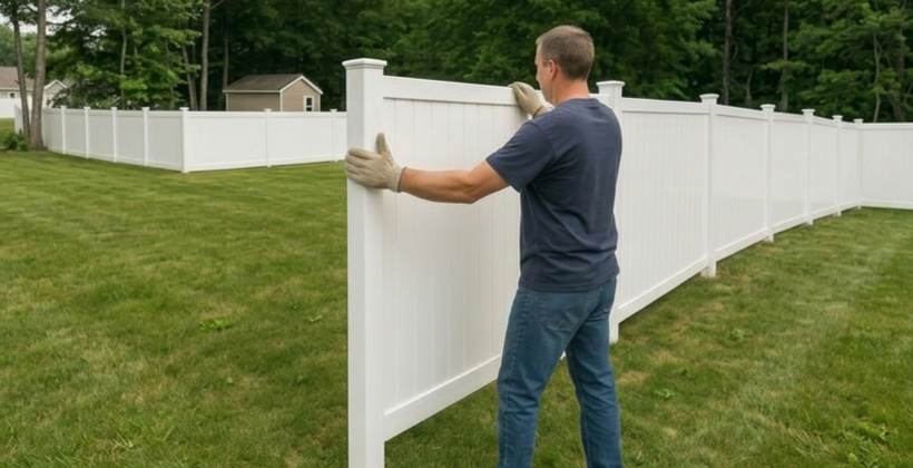 installing vinyl fence panels