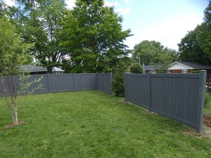 6-foot Arctic Blend vinyl privacy fence after installation in Collinsville, IL (view 1 of 3)